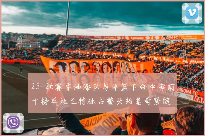 25-26赛季油漆区与非篮下命中率前十榜单杜兰特独占鳌头约基奇紧随其后